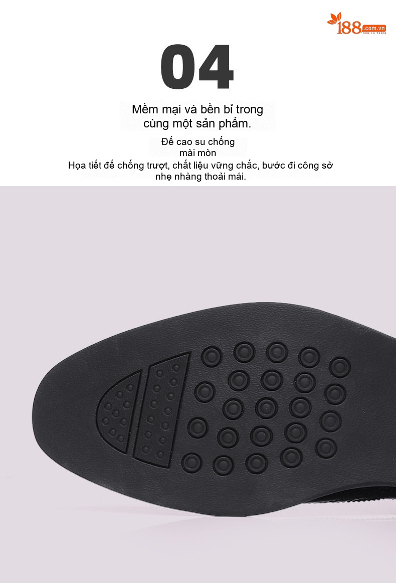 Giày Tây Buộc Dây Nam Da Bò Brogue Chiều Cao Đế Khoảng 3cm Màu Đen, Nâu chi tiết 15
