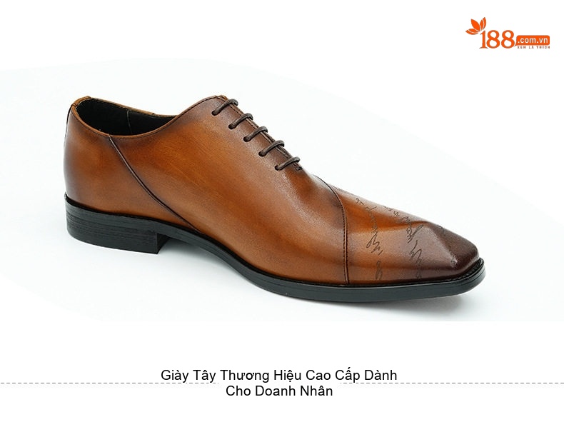 Giày Tây Buộc Dây Nam Da Bò Cao Cấp Chiều Cao Đế Khoảng 3cm Phong Cách Anh Quốc Màu Đen, Nâu chi tiết 12