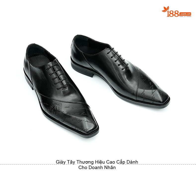 Giày Tây Buộc Dây Nam Da Bò Cao Cấp Chiều Cao Đế Khoảng 3cm Phong Cách Anh Quốc Màu Đen, Nâu chi tiết 16