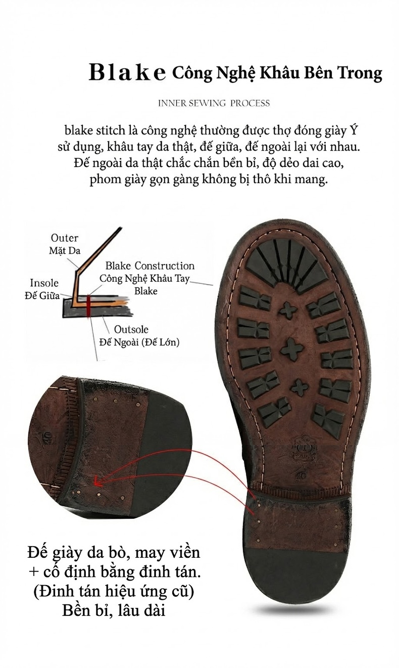 Giày Tây Buộc Dây Nam Da Bò Chạm Khắc Chiều Cao Đế Khoảng 3cm Màu Nâu, Đen chi tiết 21