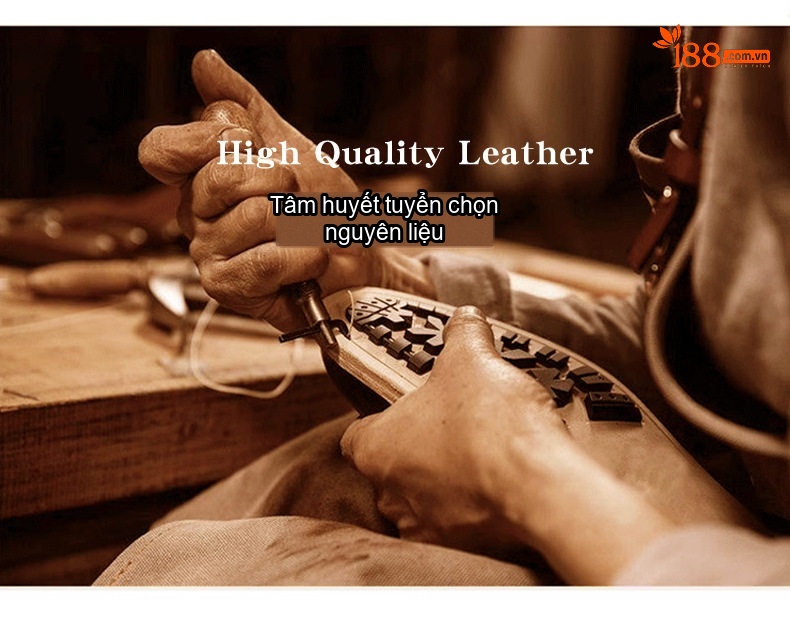Giày Tây Buộc Dây Nam Da Bò Chạm Khắc Chiều Cao Đế Khoảng 3cm Màu Nâu, Đen chi tiết 8