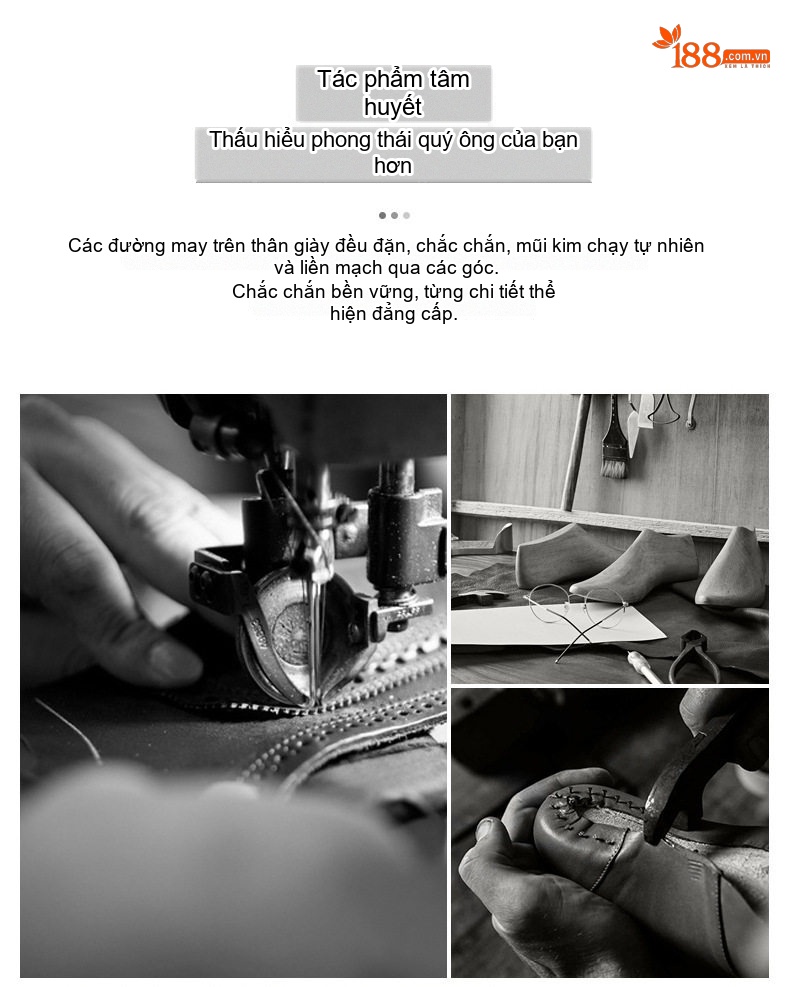 Giày Tây Buộc Dây Nam Da Bò Chiều Cao Đế 8cm-10cm Phong Cách Lịch Lãm Màu Đen, Nâu chi tiết 7