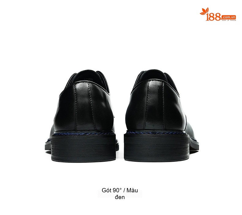 Giày Tây Buộc Dây Nam Da Bò Chiều Cao Đế Khoảng 3cm Màu Đen chi tiết 9