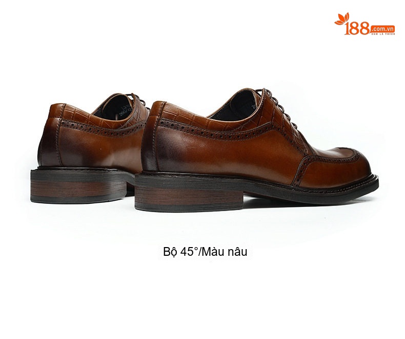 Giày Tây Buộc Dây Nam Da Bò Chiều Cao Đế Khoảng 3cm Màu Đen, Nâu chi tiết 14