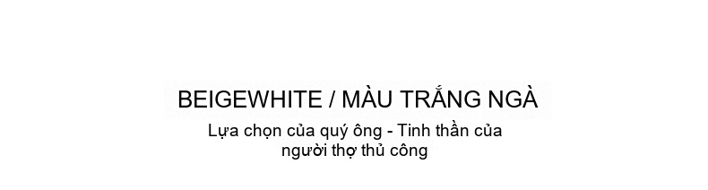 Giày Tây Buộc Dây Nam Da Bò Chiều Cao Đế Khoảng 3cm Màu Trắng, Kem chi tiết 4