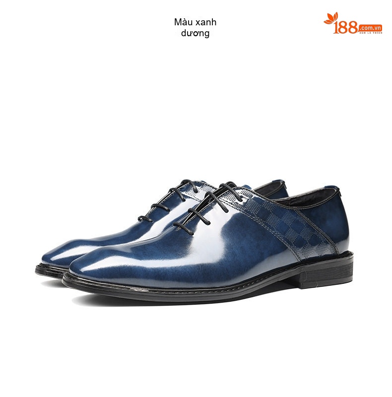 Giày Tây Buộc Dây Nam Da Bò Chiều Cao Đế Khoảng 3cm Màu Nâu, Đen, Xanh Navy chi tiết 13