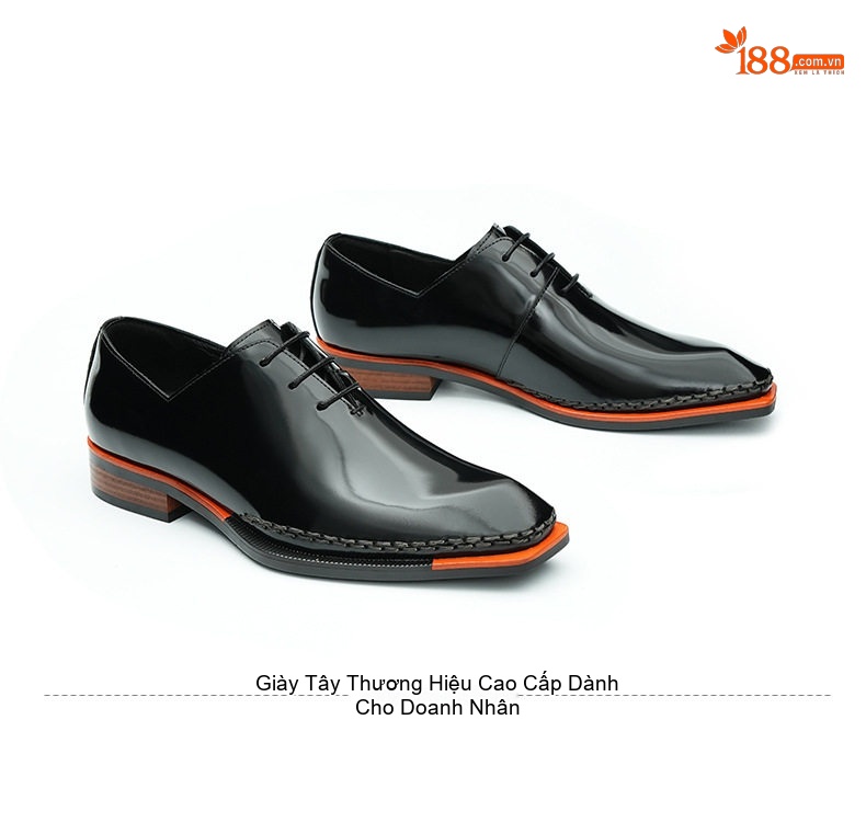 Giày Tây Buộc Dây Nam Da Bò Da Bóng Cao Cấp Chiều Cao Đế Khoảng 3cm Màu Đen, Nâu chi tiết 17