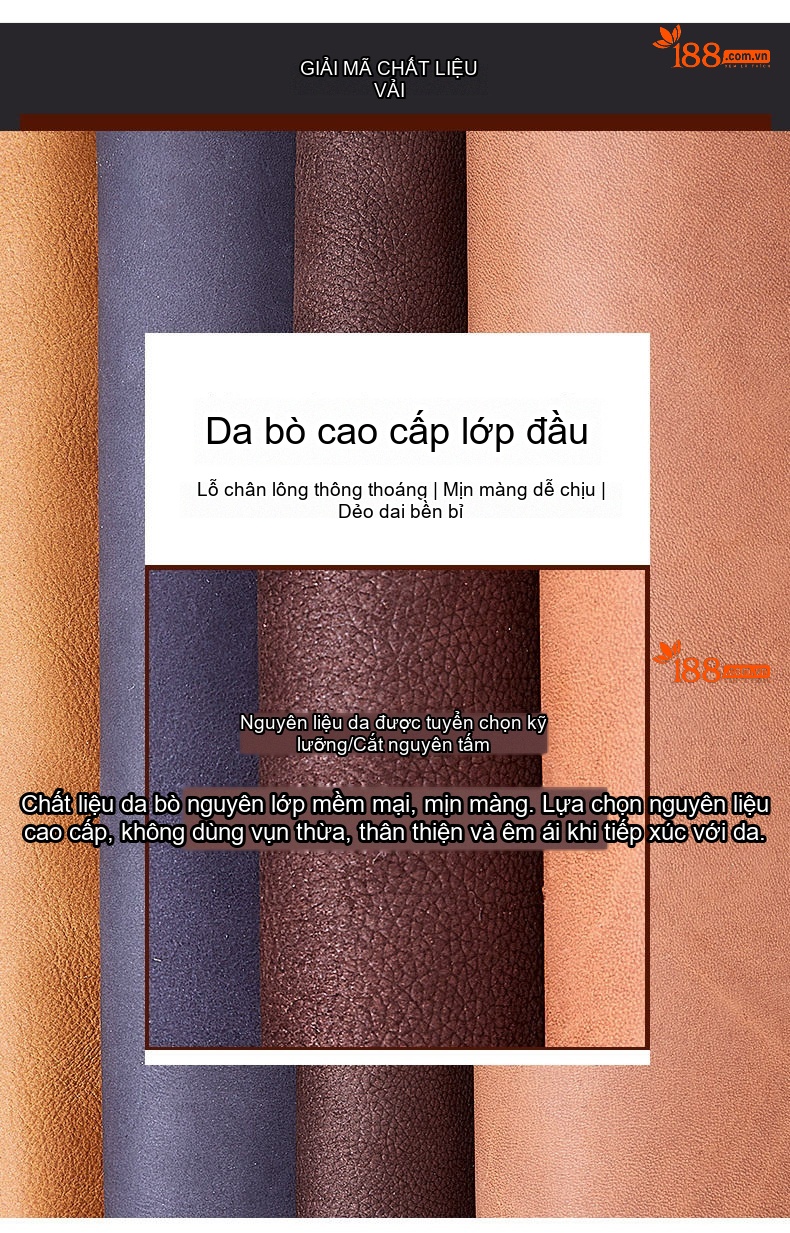 Giày Tây Buộc Dây Nam Da Bò Mềm Chiều Cao Đế Khoảng 3cm Màu Đen, Nâu chi tiết 5