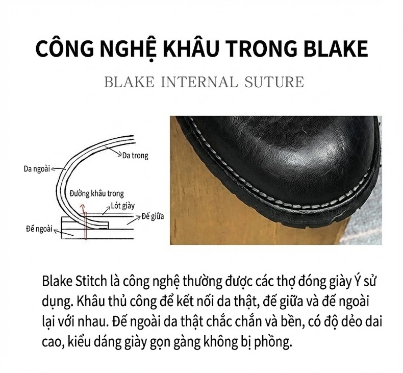 Giày Tây Buộc Dây Nam Da Bò Vân Sần Chiều Cao Đế Khoảng 3cm Màu Đen, Nâu chi tiết 4