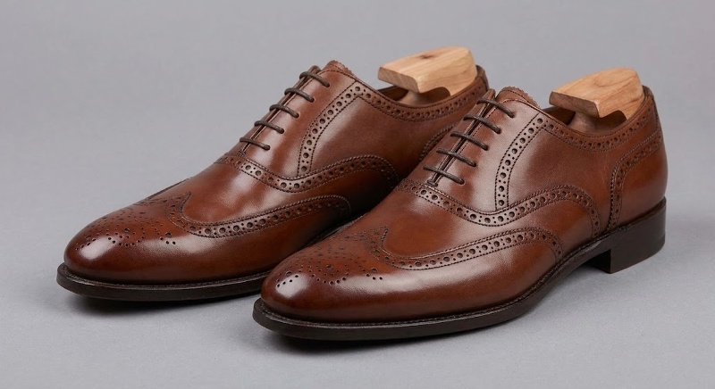 Giày Tây Buộc Dây Nam Da Bóng Brogue Chiều Cao Đế Khoảng 3cm Màu Đen, Nâu, Đỏ Rượu Vang