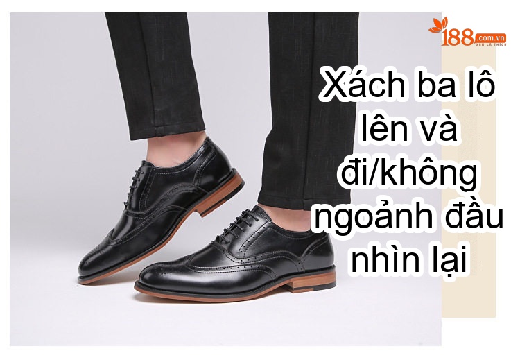 Giày Tây Buộc Dây Nam Da Bóng Brogue Chiều Cao Đế Khoảng 3cm Màu Nâu chi tiết 13