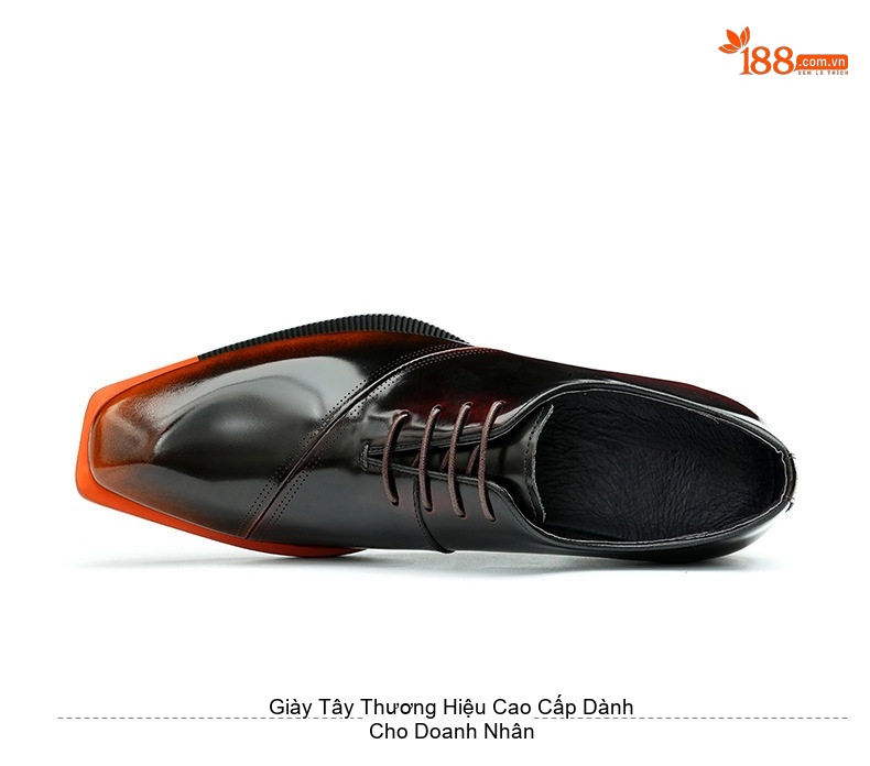 Giày Tây Buộc Dây Nam Da Bóng Chiều Cao Đế Khoảng 3cm Màu Đen, Nâu chi tiết 14
