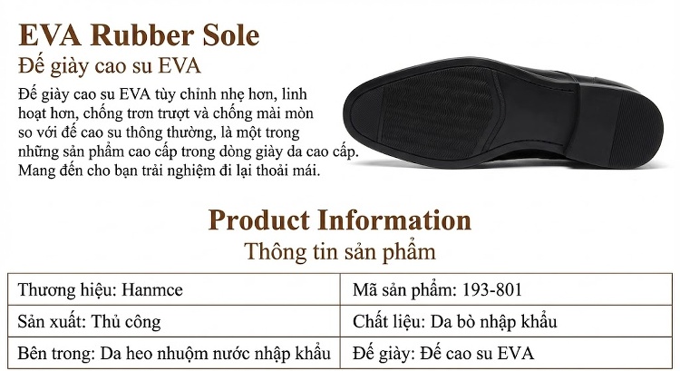 Giày Tây Buộc Dây Nam Da Bóng Chiều Cao Đế Khoảng 3cm Màu Đen, Nâu chi tiết 4