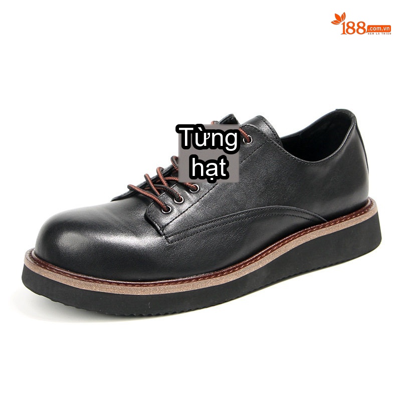 Giày Tây Buộc Dây Nam Da Bóng Chiều Cao Đế Khoảng 4cm Màu Đen, Nâu