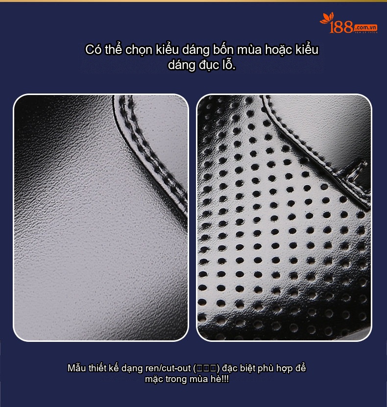 Giày Tây Buộc Dây Nam Da Bóng Lót Lông Chiều Cao Đế 6cm Màu Đen chi tiết 3