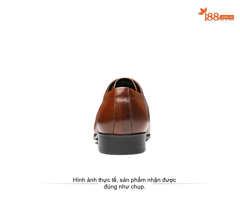 Giày Tây Buộc Dây Nam Da Bóng Mũi Nhọn Công Sở Chiều Cao Đế Khoảng 3cm Màu Nâu, Đen chi tiết 7