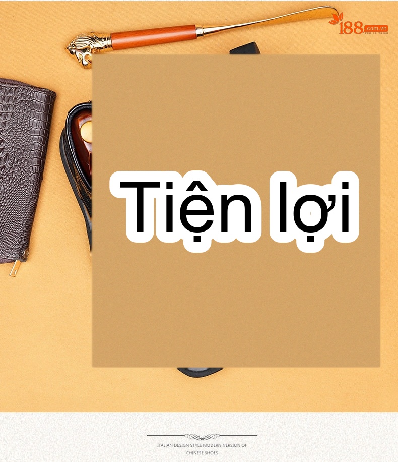 Giày Tây Buộc Dây Nam Da Bóng Vân Cá Sấu Chiều Cao Đế Khoảng 4cm Màu Đen chi tiết 7