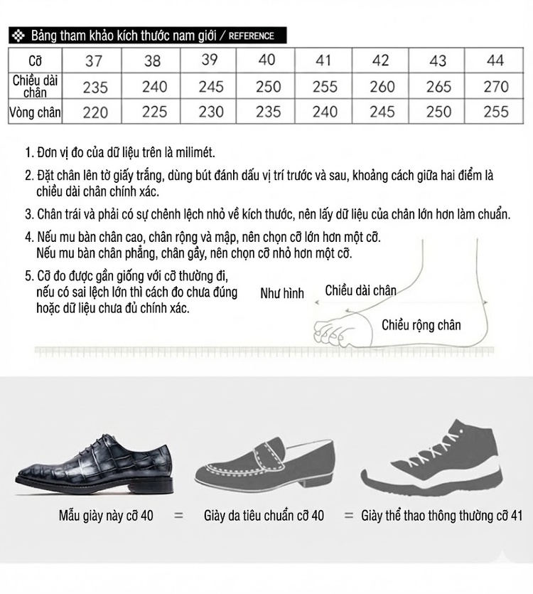 Giày Tây Buộc Dây Nam Da Cá Sấu Chiều Cao Đế Khoảng 3cm Màu Đen chi tiết 4