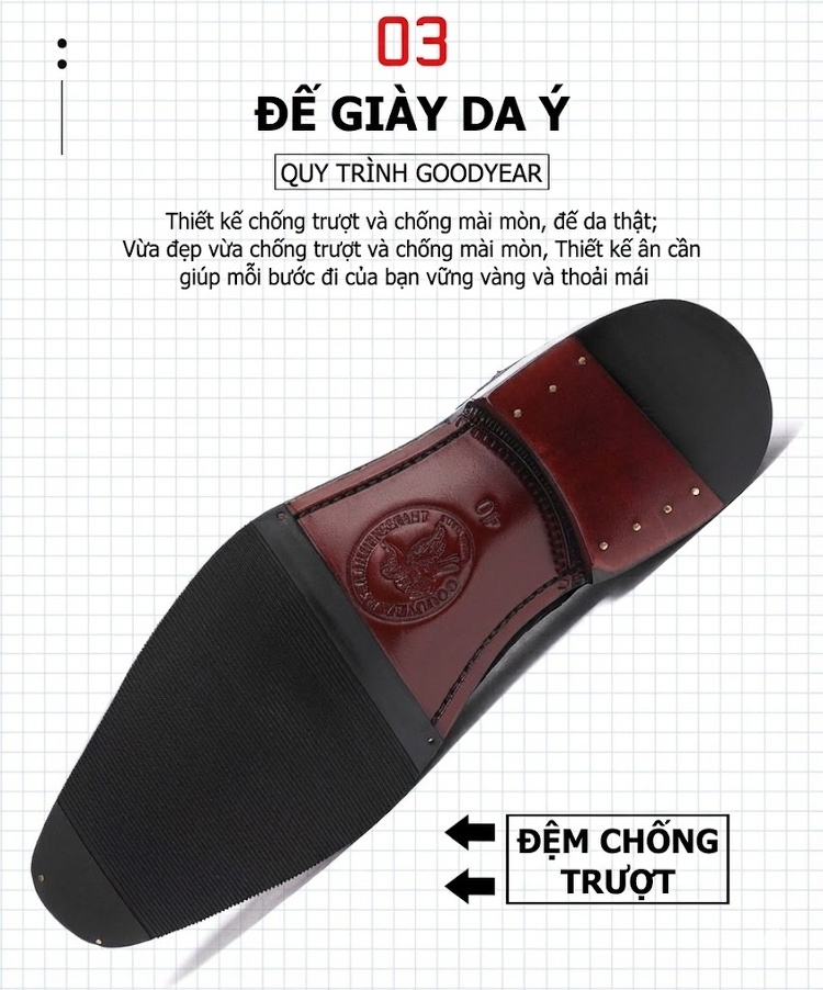 Giày Tây Buộc Dây Nam Da Cá Sấu Chiều Cao Đế Khoảng 3cm Màu Đen, Nâu chi tiết 8