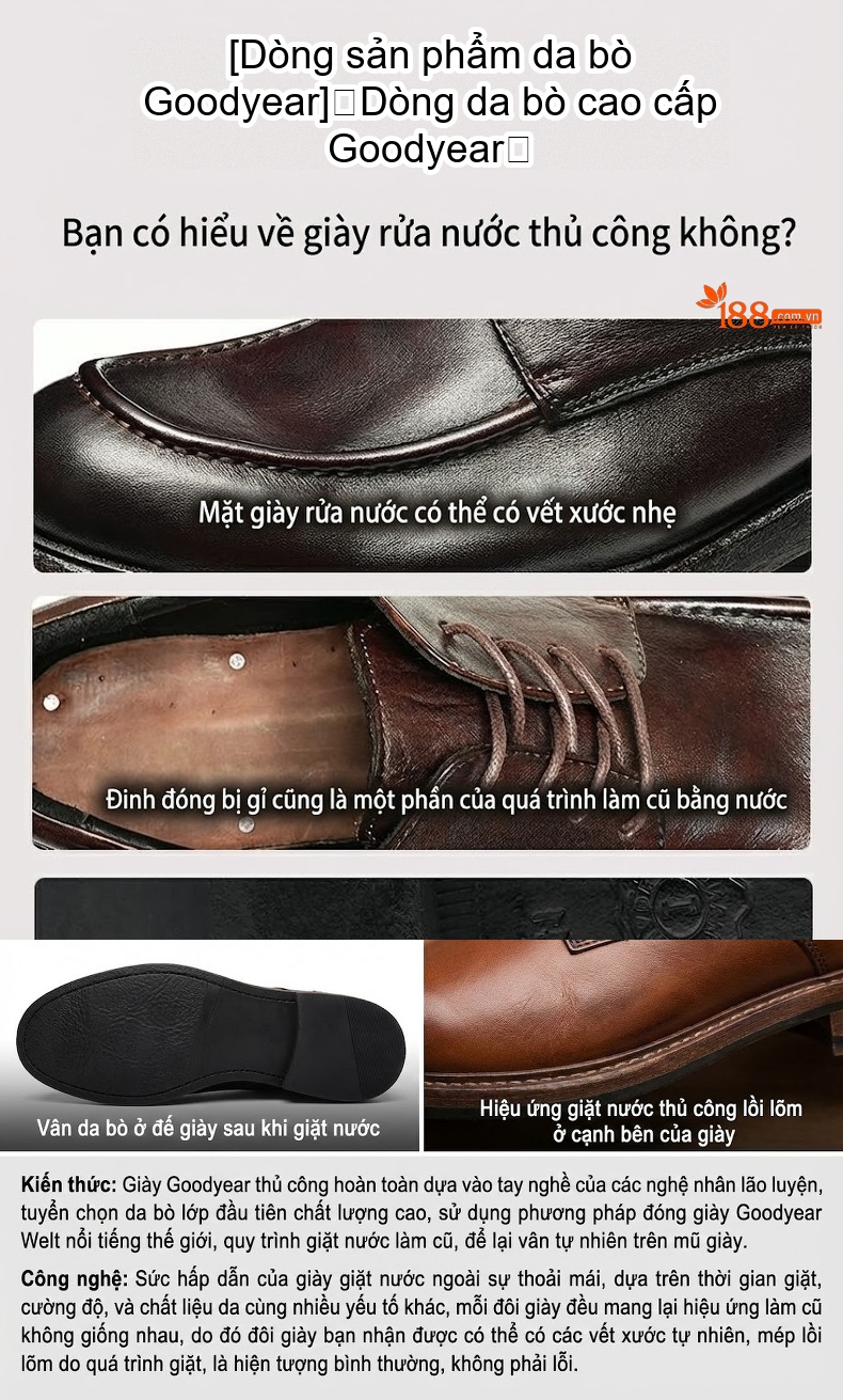 Giày Tây Buộc Dây Nam Da Ngựa Chiều Cao Đế Khoảng 3cm Màu Nâu, Đen chi tiết 1