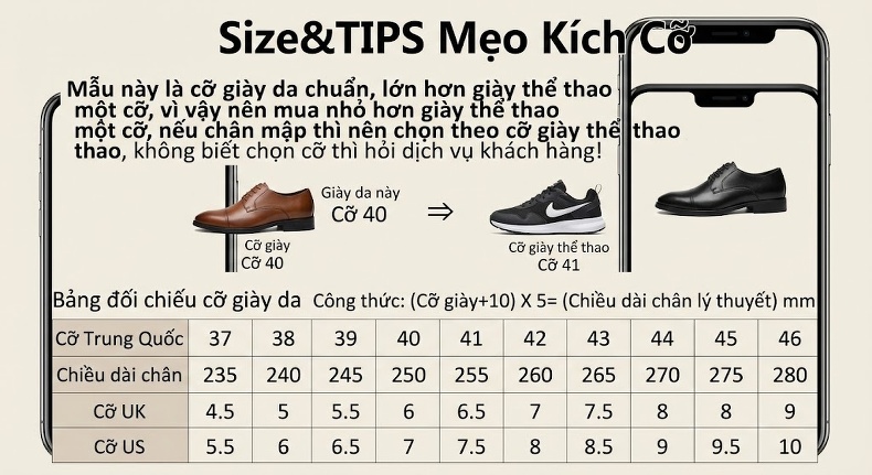 Giày Tây Buộc Dây Nam Da Thật Bề Mặt Bóng Chiều Cao Đế Khoảng 4cm Phong Cách Anh Quốc Màu Đen, Nâu chi tiết 18