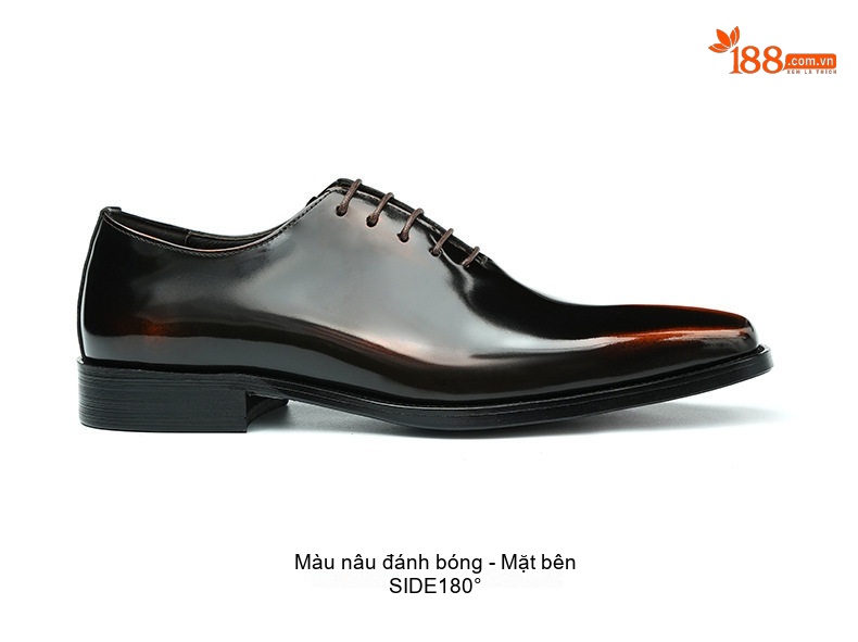 Giày Tây Buộc Dây Nam Da Thật Bóng Chiều Cao Đế Khoảng 3cm Màu Đen chi tiết 11