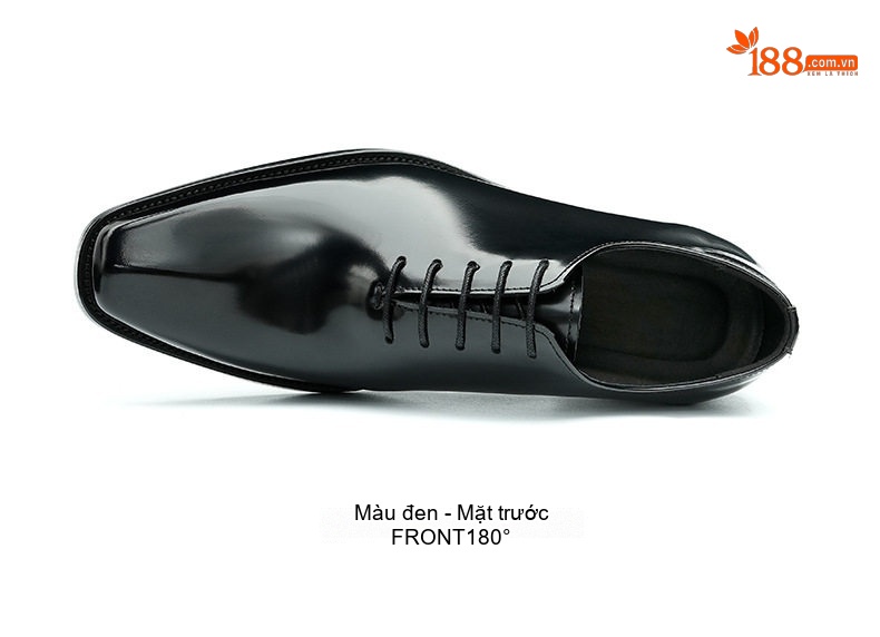 Giày Tây Buộc Dây Nam Da Thật Bóng Chiều Cao Đế Khoảng 3cm Màu Đen chi tiết 14