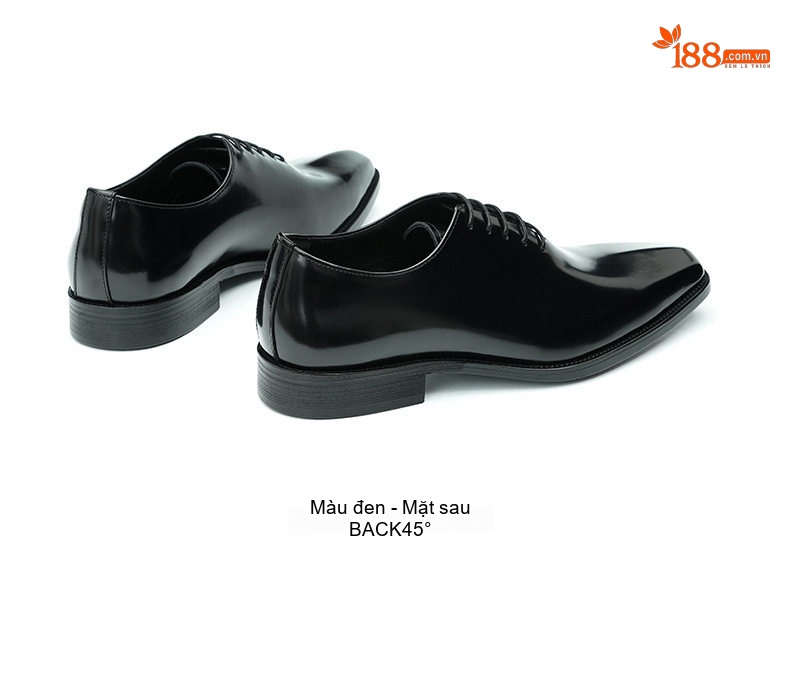 Giày Tây Buộc Dây Nam Da Thật Bóng Chiều Cao Đế Khoảng 3cm Màu Đen chi tiết 15