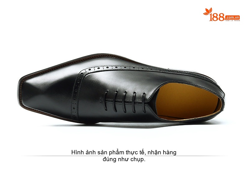 Giày Tây Buộc Dây Nam Da Thật Brogue Chiều Cao Đế Khoảng 3cm Màu Đen, Nâu chi tiết 11