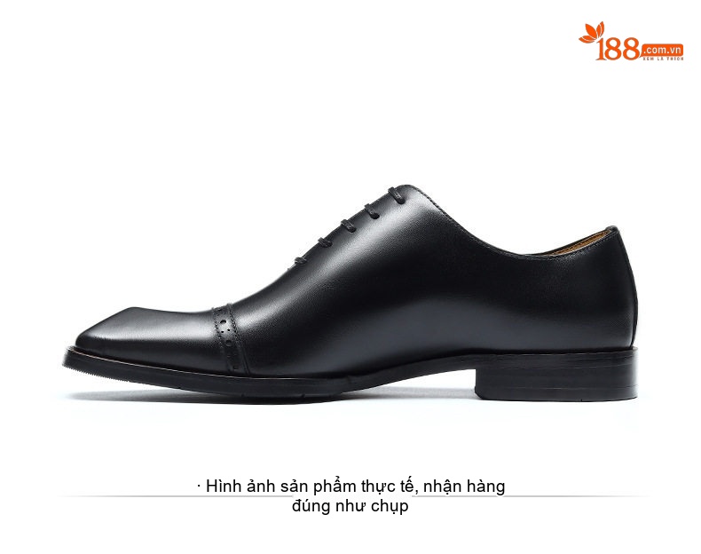 Giày Tây Buộc Dây Nam Da Thật Brogue Chiều Cao Đế Khoảng 3cm Màu Đen, Nâu chi tiết 15