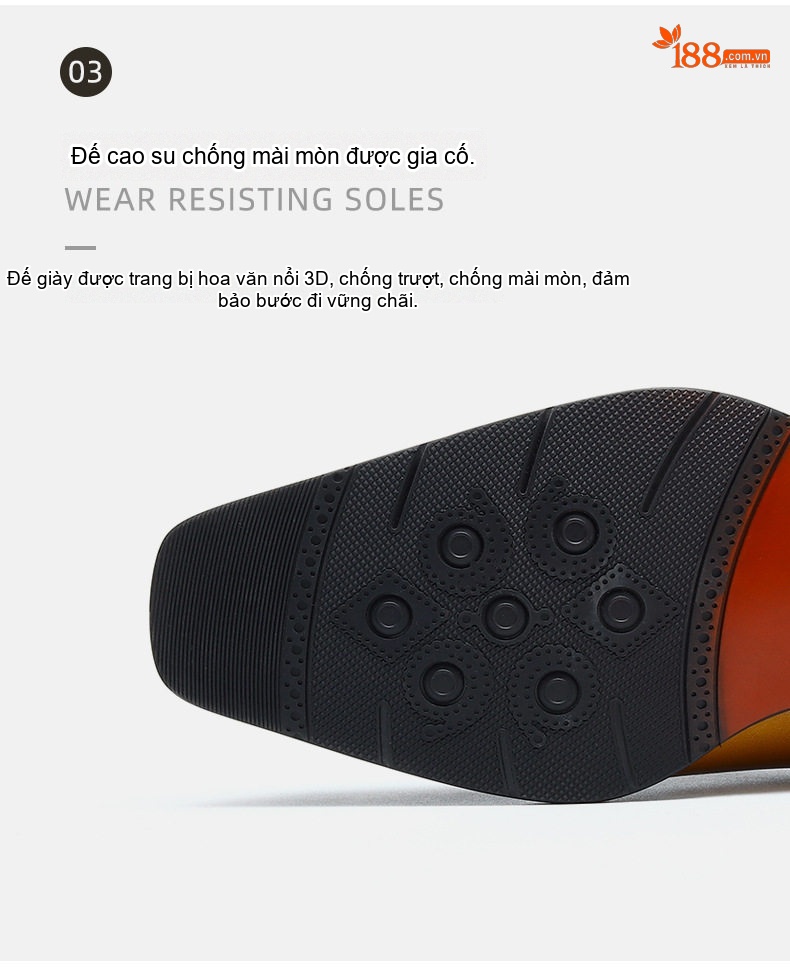 Giày Tây Buộc Dây Nam Da Thật Brogue Chiều Cao Đế Khoảng 3cm Màu Đen, Nâu, Xám chi tiết 30