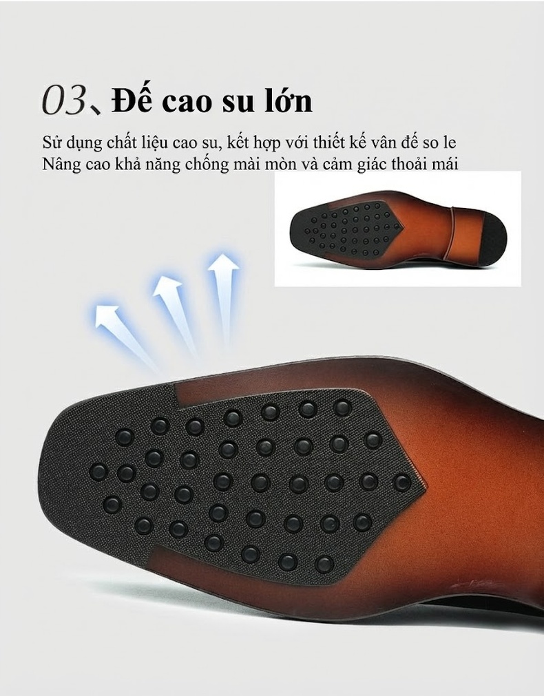 Giày Tây Buộc Dây Nam Da Thật Cao Cấp Mũi Nhọn Oxford Chiều Cao Đế Khoảng 3cm Màu Đen, Nâu chi tiết 9