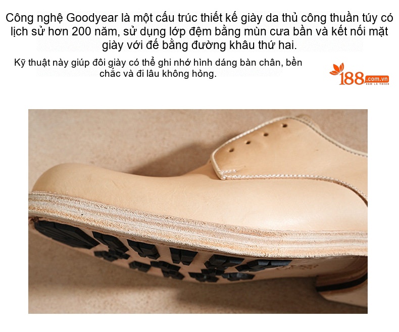 Giày Tây Buộc Dây Nam Da Thật Chiều Cao Đế Khoảng 3cm Màu Đen, Nâu chi tiết 5