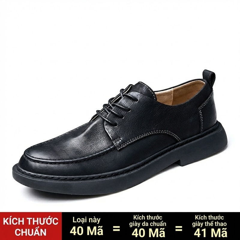 Giày Tây Buộc Dây Nam Da Thật Chiều Cao Đế Khoảng 3cm Màu Đen, Nâu