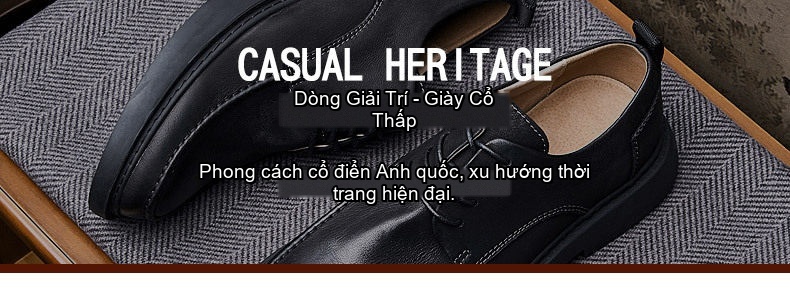 Giày Tây Buộc Dây Nam Da Thật Chiều Cao Đế Khoảng 3cm Màu Đen, Nâu chi tiết 1