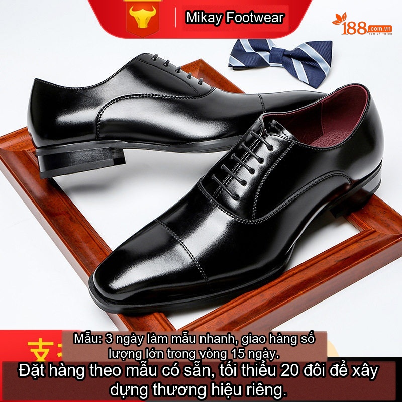 Giày Tây Buộc Dây Nam Da Thật Chiều Cao Đế Khoảng 3cm Màu Đen, Nâu