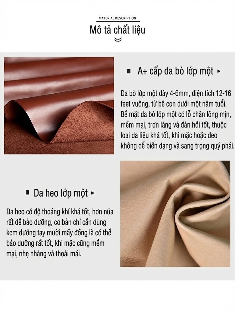 Giày Tây Buộc Dây Nam Da Thật Chiều Cao Đế Khoảng 3cm Màu Đen, Nâu chi tiết 4