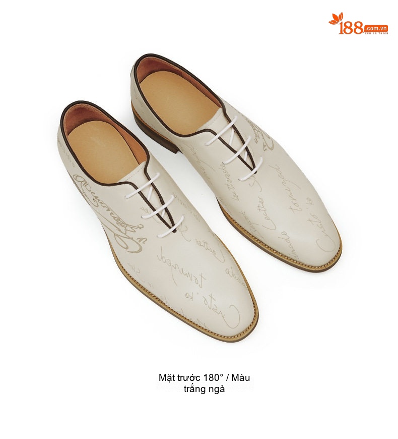 Giày Tây Buộc Dây Nam Da Thật Chiều Cao Đế Khoảng 3cm Màu Đen, Trắng, Nâu chi tiết 14