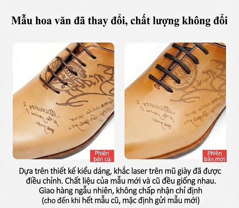 Giày Tây Buộc Dây Nam Da Thật Chiều Cao Đế Khoảng 3cm Màu Nâu, Đen chi tiết 1