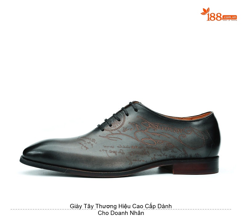 Giày Tây Buộc Dây Nam Da Thật Chiều Cao Đế Khoảng 3cm Màu Nâu, Đen chi tiết 13