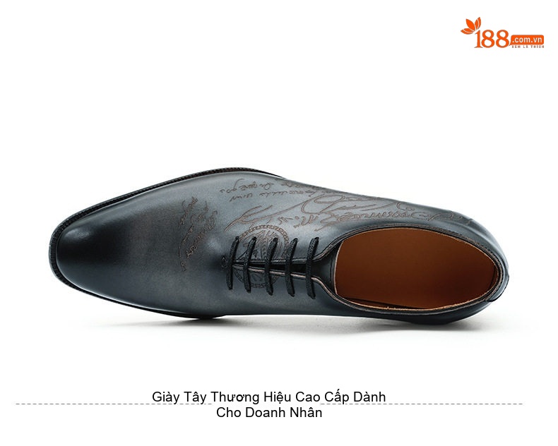 Giày Tây Buộc Dây Nam Da Thật Chiều Cao Đế Khoảng 3cm Màu Nâu, Đen chi tiết 14