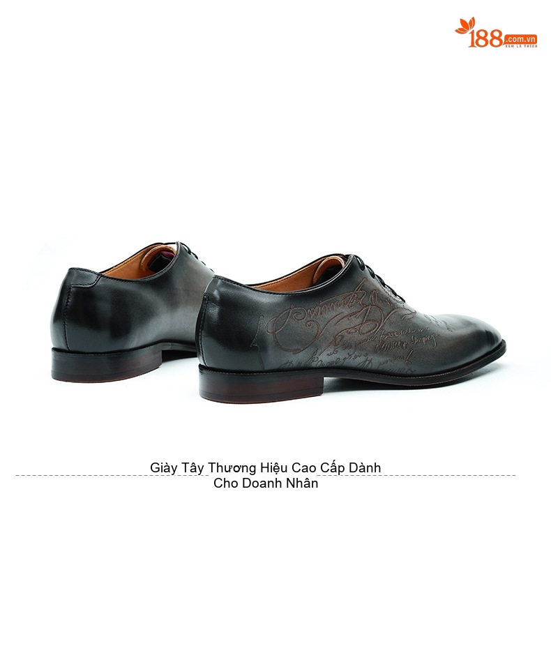 Giày Tây Buộc Dây Nam Da Thật Chiều Cao Đế Khoảng 3cm Màu Nâu, Đen chi tiết 15