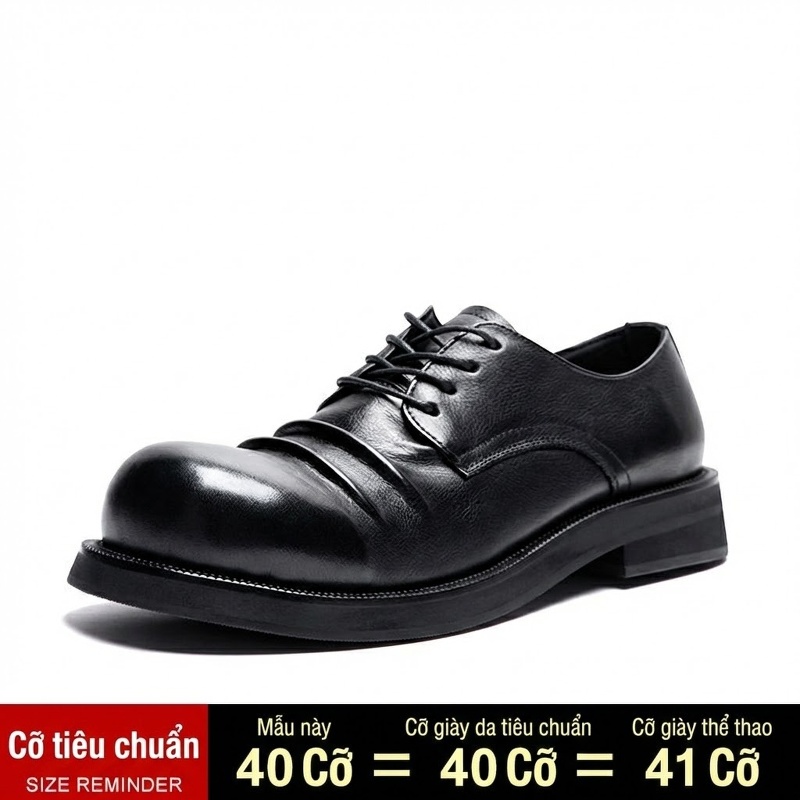 Giày Tây Buộc Dây Nam Da Thật Chiều Cao Đế Khoảng 4cm Màu Đen, Nâu