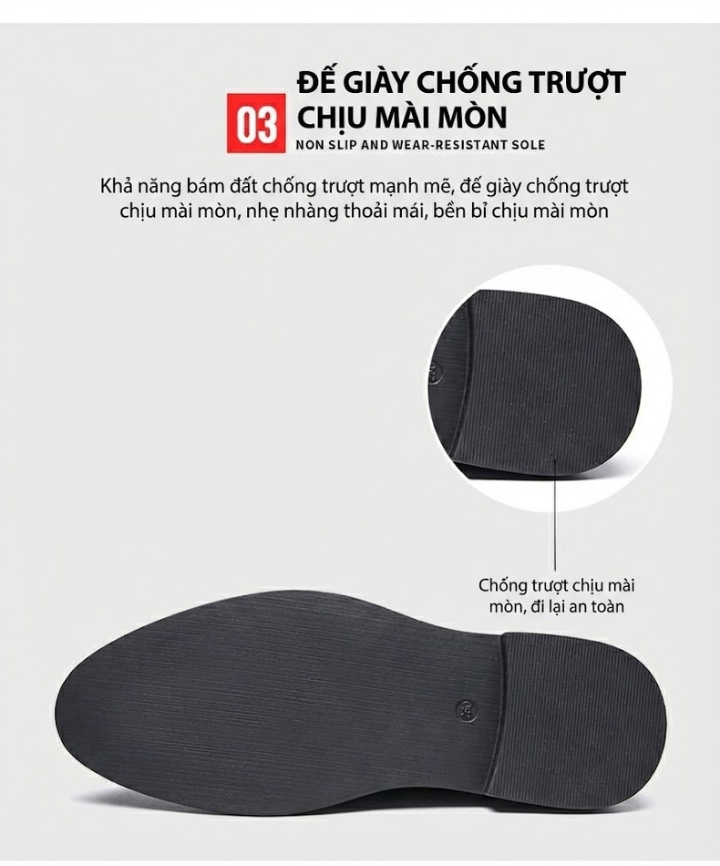 Giày Tây Buộc Dây Nam Da Thật Lỗ Thoáng Chiều Cao Đế Khoảng 3cm Màu Đen, Nâu chi tiết 8