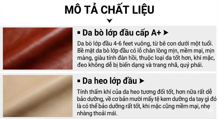 Giày Tây Buộc Dây Nam Da Thật Mềm Mại Thoáng Khí Chiều Cao Đế Khoảng 3cm Màu Đen chi tiết 4