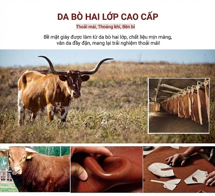 Giày Tây Buộc Dây Nam Da Thật Phong Cách Anh Quốc Chiều Cao Đế Khoảng 3cm Màu Đen, Nâu chi tiết 6