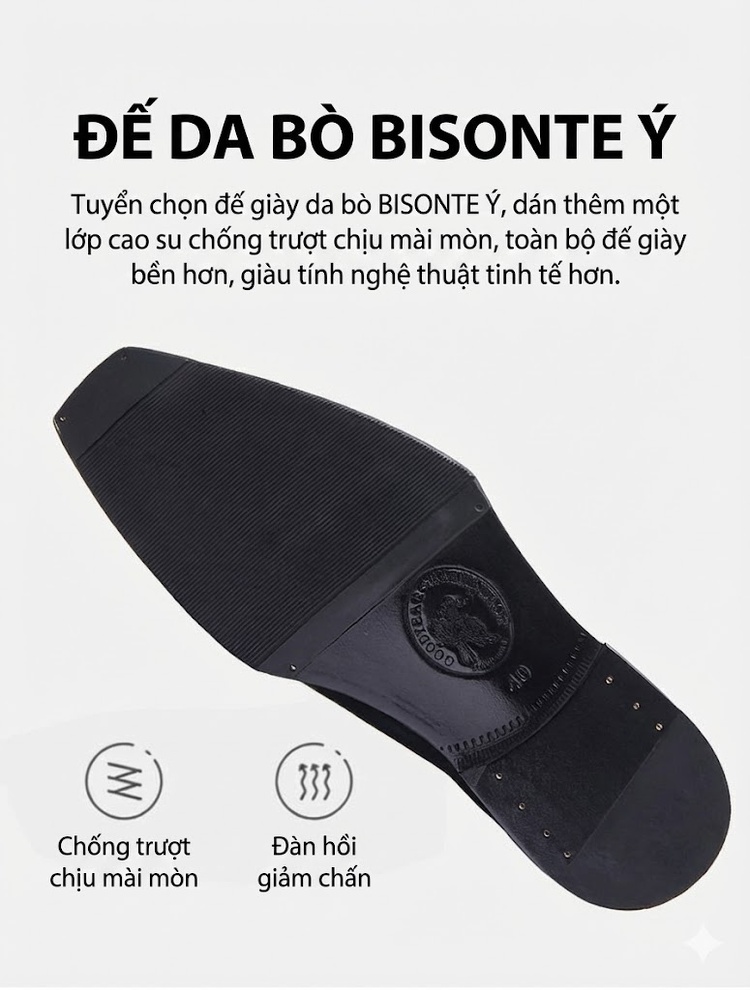 Giày Tây Buộc Dây Nam Da Thật Vân Cá Sấu Chiều Cao Đế Khoảng 3cm Màu Nâu, Đen chi tiết 8