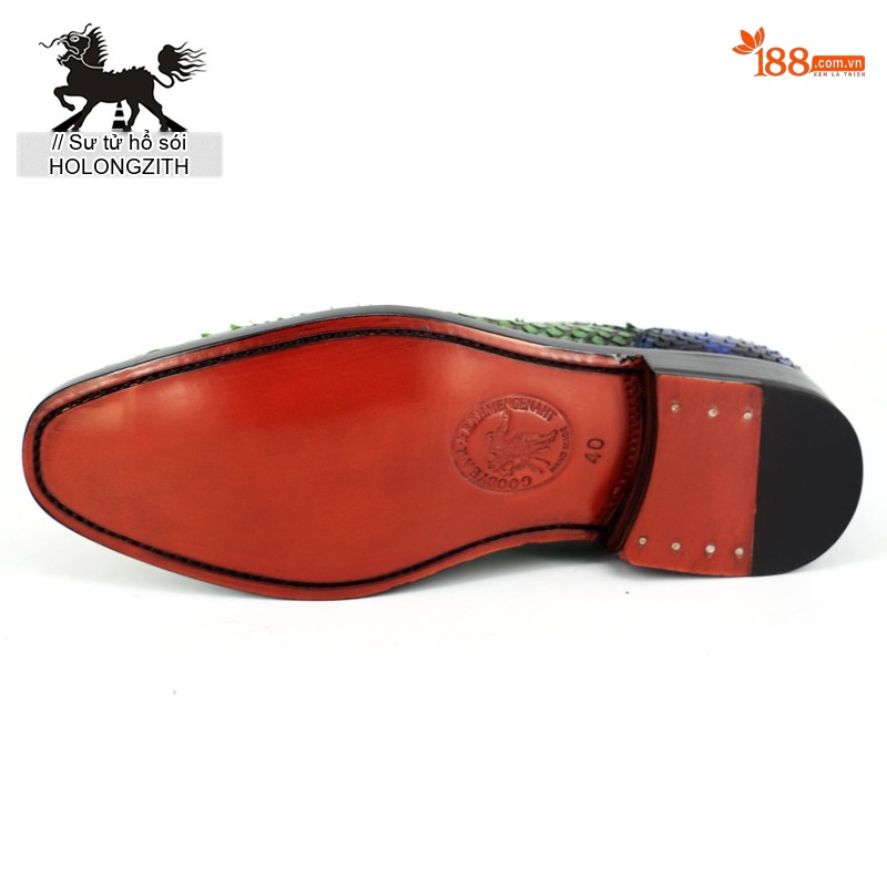 Giày Tây Buộc Dây Nam Da Trăn Chiều Cao Đế Khoảng 3cm Màu Vàng, Xanh Lá, Xanh Dương, Đen...