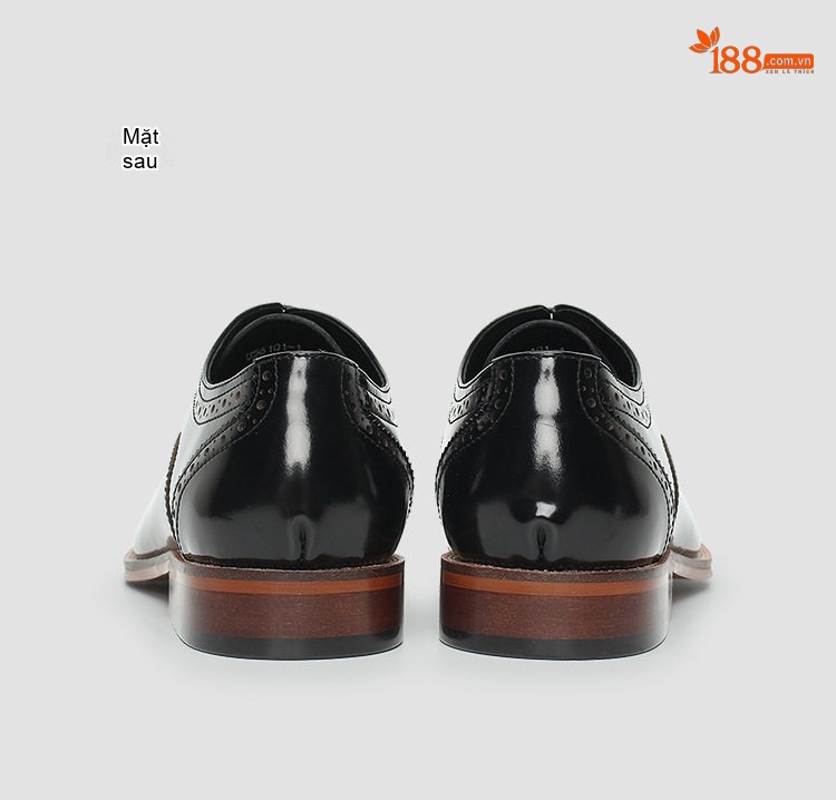 Giày Tây Oxford Brogue Nam Da Thật Chiều Cao Đế Khoảng 3cm Màu Đen, Nâu chi tiết 11