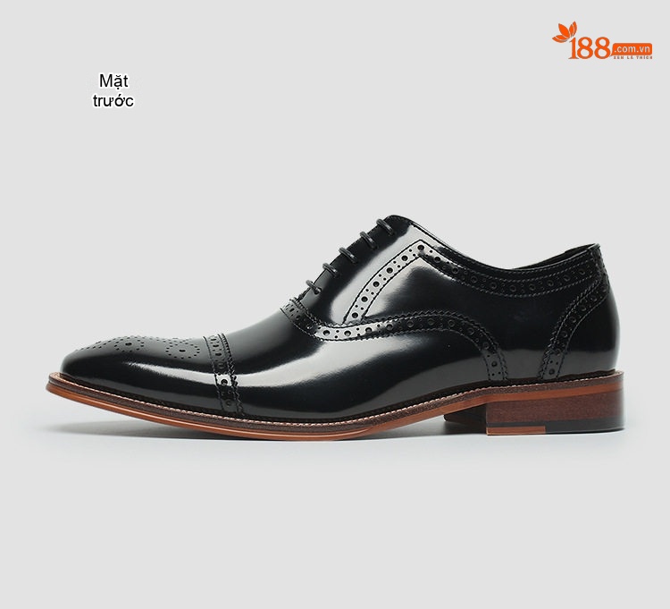 Giày Tây Oxford Brogue Nam Da Thật Chiều Cao Đế Khoảng 3cm Màu Đen, Nâu chi tiết 12
